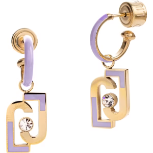 Orecchini Donna Liu Jo Fashion in Acciaio Oro e Lilla