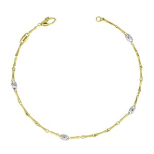 Bracciale iGold Bicolore in Oro Giallo e Oro Bianco 9Kt con Inserti
