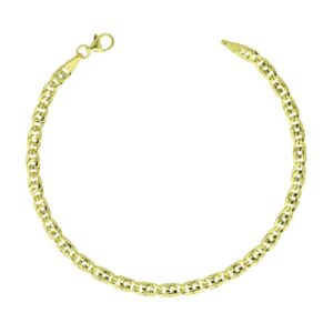 Bracciale Maglia Marinara Diamantata in Oro Giallo 9Kt