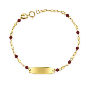 Bracciale Personalizzabile con Cristalli Bordeaux in Oro Giallo 9Kt
