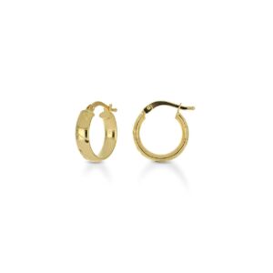 Orecchini Cerchio Bombato da 10 mm in Oro Giallo 9Kt