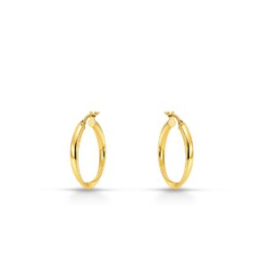 Orecchini Cerchio Ovali in Oro Giallo 9Kt
