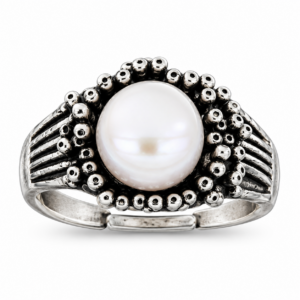 Anello Donna Urania Preziosi Theodora con Perla Centrale in Ottone 13 mm