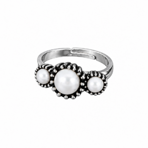 Anello Donna Urania Preziosi Theodora con Tre Perle in Ottone 8 mm