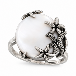 Anello Donna Urania Preziosi Theodora con Madreperla e Stelle Marine in Ottone 17 mm