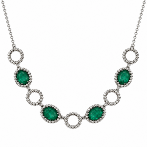 Collana Donna Urania Preziosi Theodora in Ottone con Inserti Verdi 45+5 cm