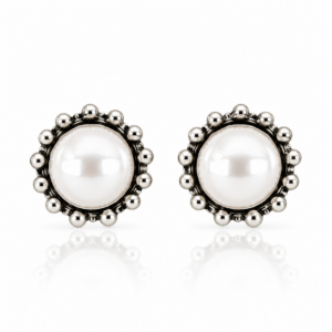 Orecchini Donna Urania Preziosi Theodora in Ottone con Perla Bianca 11 mm