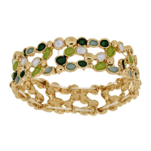 Bracciale Armonia Donna in Ottone Multicolor Verde Oro