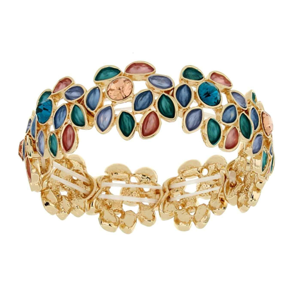 Bracciale Donna Urania Preziosi Armonia in Ottone 20 mm con Inserti Colorati - immagine 2