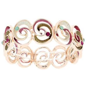 Bracciale Donna Urania Preziosi Armonia in Ottone 21 mm con Motivi a Spirale e Dettagli Colorati