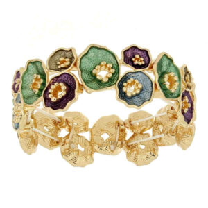 Bracciale Donna Urania Preziosi Armonia Floreale in Ottone 22 mm Verde